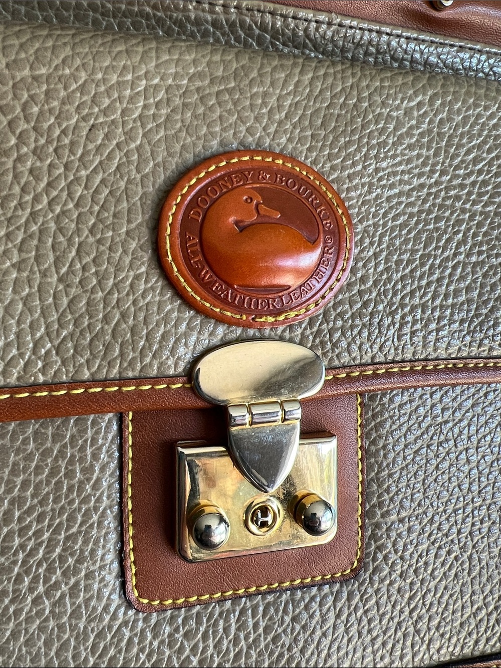 Dooney & Bourke Taupe and Brown Leather Top-Handle Satchel - Picture 2 of 11